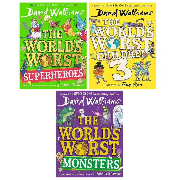World’s Worst David Walliams Collection 3 Books Set World’s Worst Superheroes HB - The Book Bundle