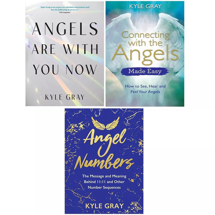 Kyle Gray Collection 3 Books Set Angel Numbers, Angels Are with You Now,Connecting - The Book Bundle