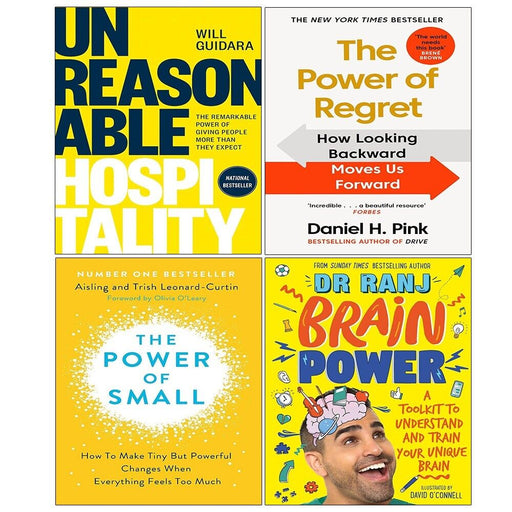 Unreasonable Hospitality(HB),Brain Power,Power of Small,Power Regret 4 Books Set - The Book Bundle