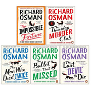 Thursday Murder Club Series 5 books collection set by Richard Osman, published by Penguin Books, featuring colorful covers.