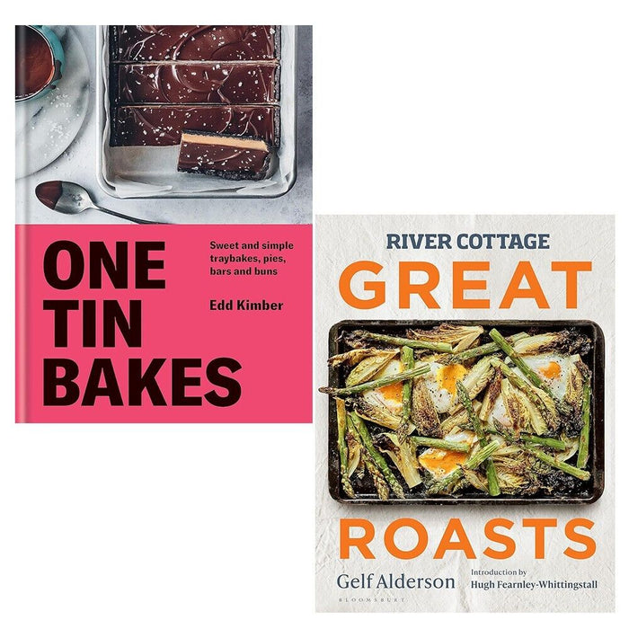 One Tin Bakes Edd Kimber,River Cottage Great Roasts Gelf Alderson 2 Books Set (HB) - The Book Bundle