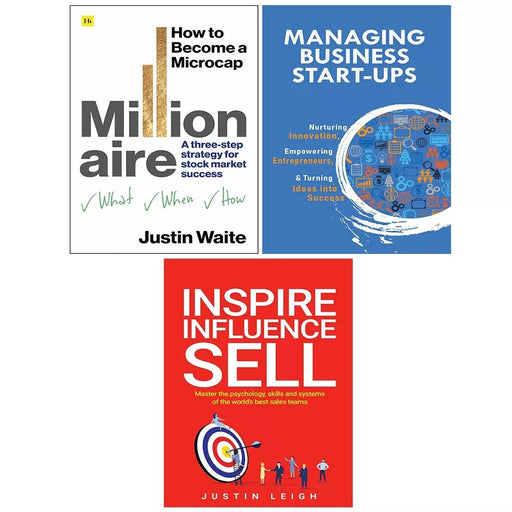Become Microcap Millionaire,Inspire Influence Sell,Managing Business 3 Books Set - The Book Bundle