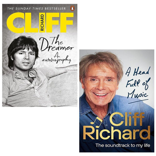 Cliff Richard Collection 2 Books Set Head Full of Music,Dreamer An Autobiography - The Book Bundle