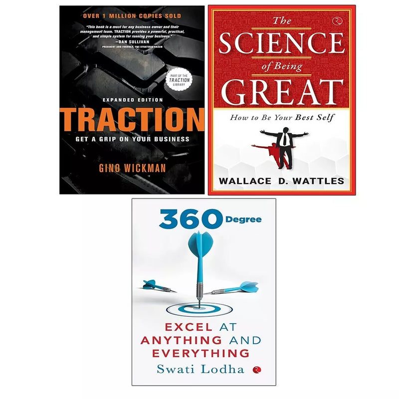 Traction Gino Wickman,Science of Being Great,360 DEGREE Swati Lodha 3 Books Set - The Book Bundle
