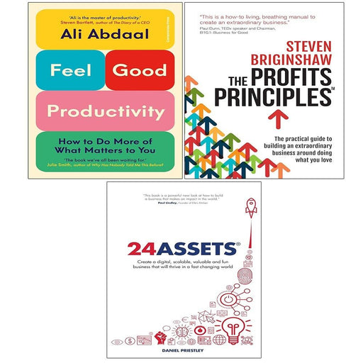 Feel-Good Productivity (HB), 24 Assets Daniel, Profits Principles 3 Books Set - The Book Bundle