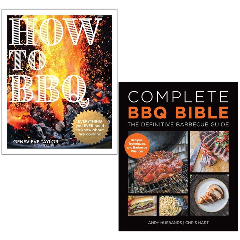 Complete BBQ Bible two-book set by Andy Husbands, Chris Hart, and Genevieve Taylor, featuring grilling tips and recipes.