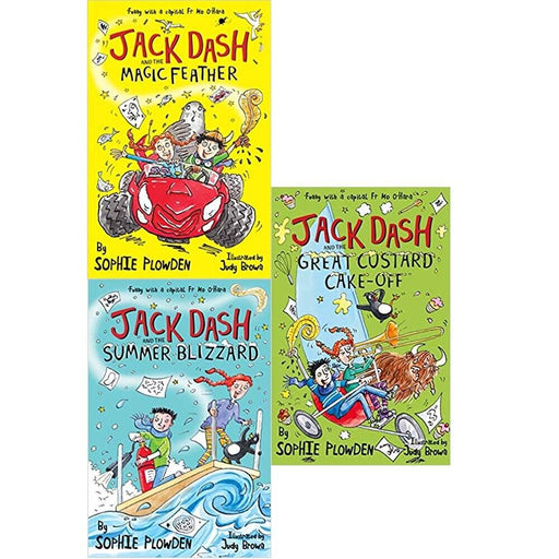 Jack Dash Series 3 Books Collection Set By Sophie Plowden (Jack Dash and the Magic Feather, Jack Dash and the Summer Blizzard, Jack Dash & the Great Custard Cake Off) - The Book Bundle