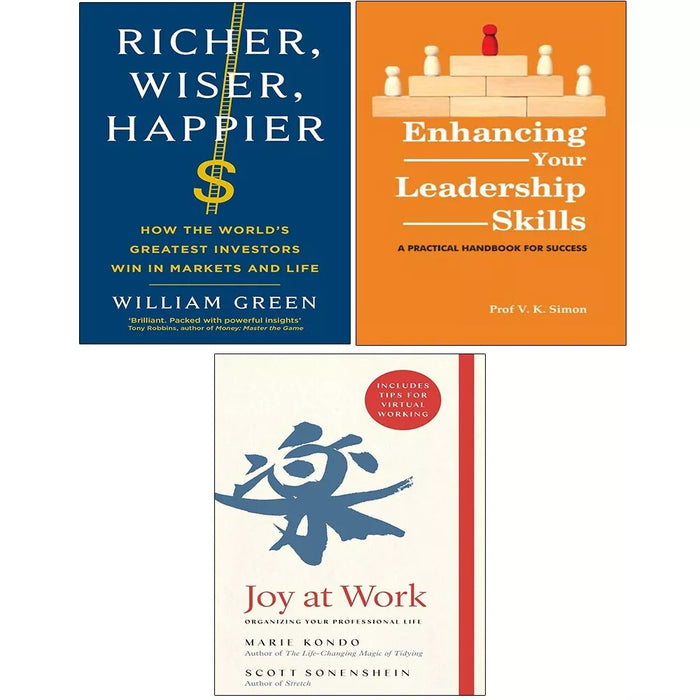 Richer Wiser Happier, Joy at Work, Enhancing Your Leadership Skills 3 Books Set - The Book Bundle