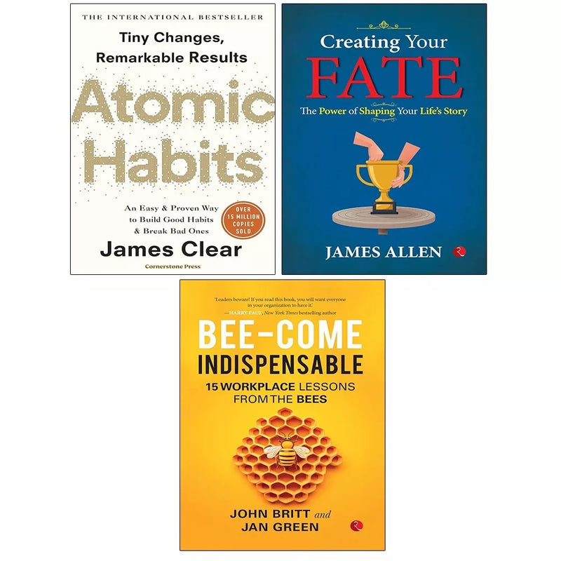 Atomic Habits James Clear,Creating Your Fate, Bee-come Indispensable 3 Books Set - The Book Bundle