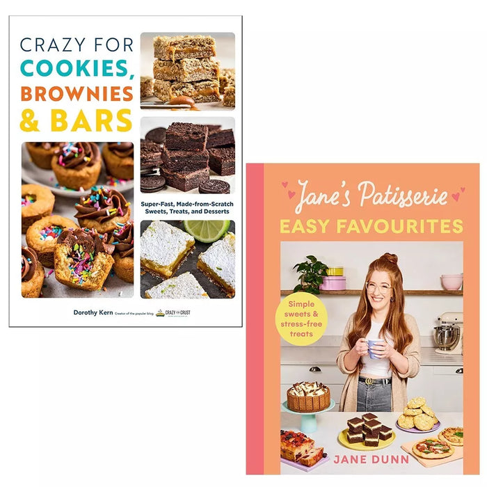 Jane’s Patisserie Easy Favourites HB,Crazy For Cookies Brownies Bars 2 Books Set - The Book Bundle