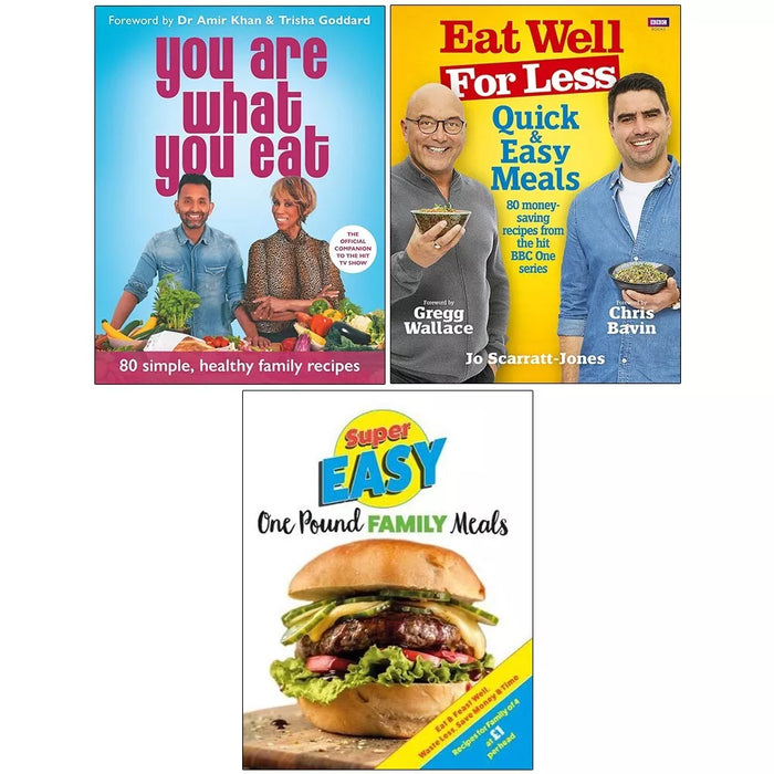 Eat Well for Less, You Are What You Eat, Super Easy One Pound Family 3 Books Set - The Book Bundle