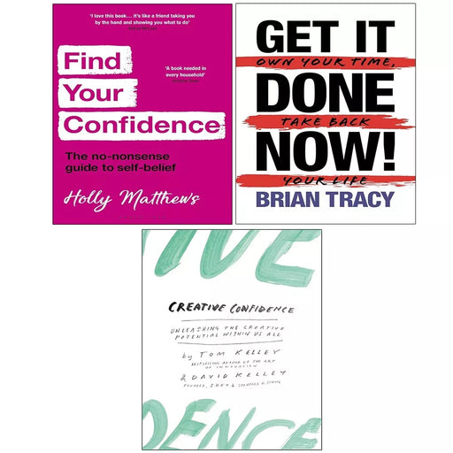 Find Your Confidence,Creative Confidence,Get it Done Now Brian Tracy 3 Books Set - The Book Bundle