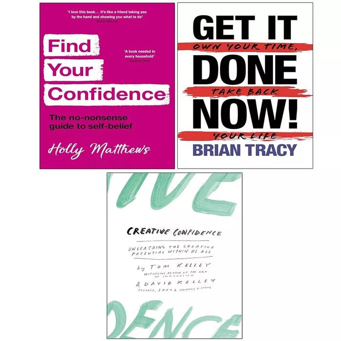 Find Your Confidence,Creative Confidence,Get it Done Now Brian Tracy 3 Books Set - The Book Bundle