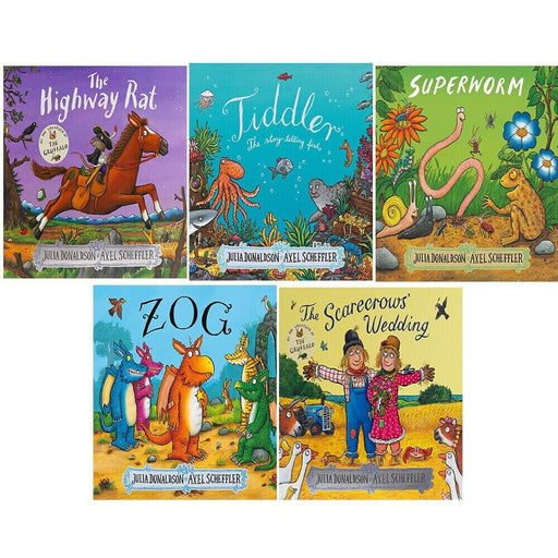 Julia Donaldson Collection 5 Books Set Highway Rat, Superworm, Tiddler, Zog - The Book Bundle