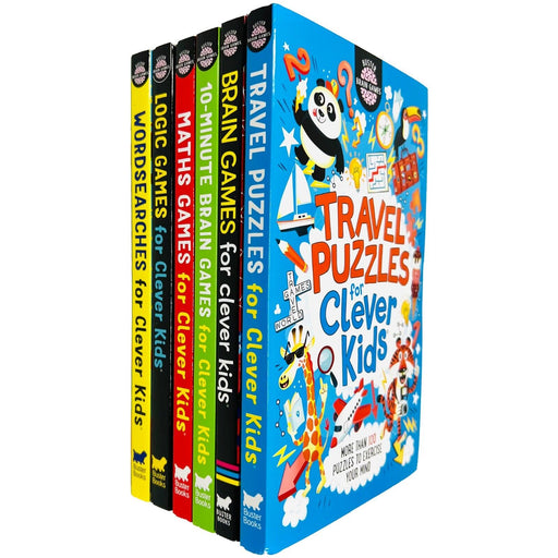 Brain Games Clever Kids 6 Books Collection Set by Gareth Moore Travel Puzzle - The Book Bundle