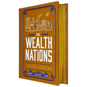 Leather-bound edition of The Wealth of Nations by Adam Smith, published by Wilco International LLP, featuring classic non-fiction cover design.