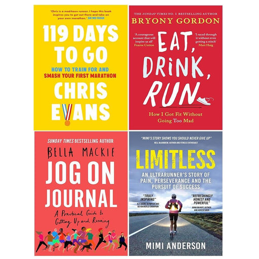 119 Days to Go Chris Evans HB,Eat,Drink,Run,Jog on Journal,Limitless 4 Books Set - The Book Bundle