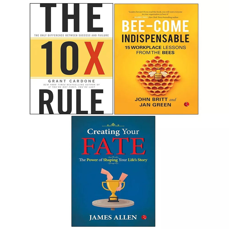Grant Cardone 10X Rule, Creating Your Fate, Bee-come Indispensable 3 Books Set - The Book Bundle