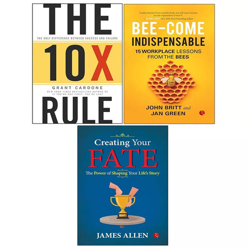 Grant Cardone 10X Rule, Creating Your Fate, Bee-come Indispensable 3 Books Set - The Book Bundle