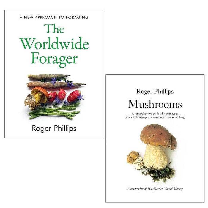 Roger Phillips Collection 2 Books Set Worldwide Forager (HB), Mushrooms - The Book Bundle