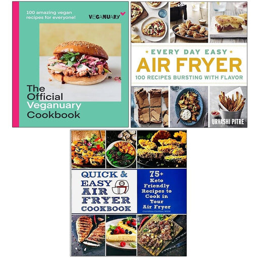 The Official Veganuary Cookbook [Hardcover], Every Day Easy Air Fryer & Quick & Easy Air Fryer Cookbook 3 Books Collection Set - The Book Bundle