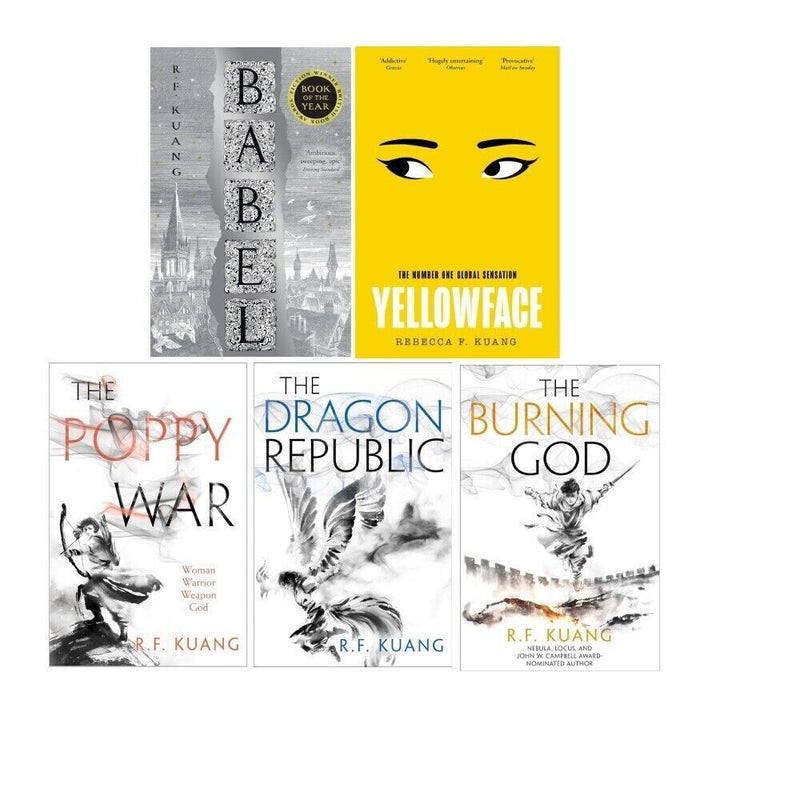 R.F. Kuang Collection 5 Books Set Babel,Yellowface,Poppy War,Burning God, Dragon - The Book Bundle