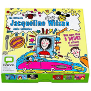Six-book Jacqueline Wilson audio collection set featuring her popular novels, with colorful cover art and audio CD cases.