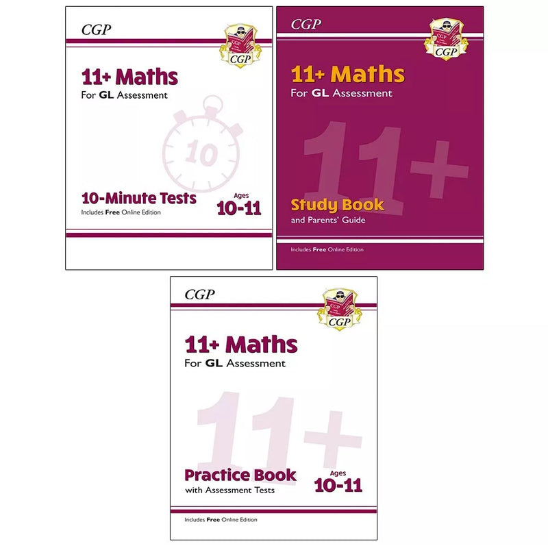 CGP's unbeatable revision for 11+ Maths 3 Books Set GL Maths Study Ages 10-11 - The Book Bundle