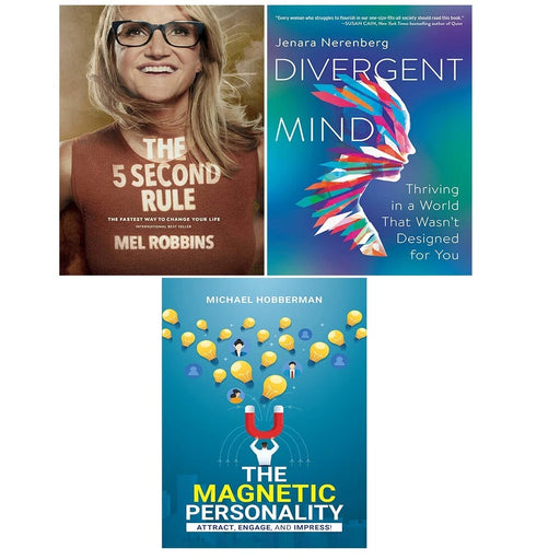 The 5 Second Rule Mel Robbins, Magnetic Personality, Divergent Mind 3 Books Set - The Book Bundle