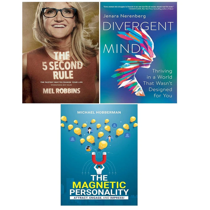 The 5 Second Rule Mel Robbins, Magnetic Personality, Divergent Mind 3 Books Set - The Book Bundle