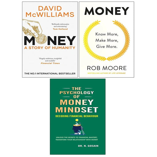 Money David McWilliams, Psychology of Money Mindset,Money Rob Moore 3 Books Set bookwala bookwala (216779) BusinessRegistered as business seller - The Book Bundle