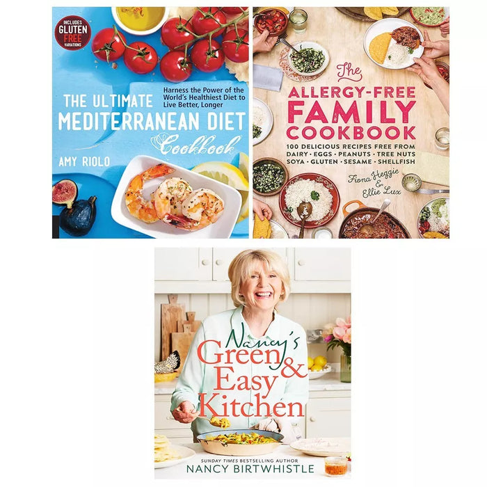 Allergy-Free Family HB,Green Easy Kitchen HB,Ultimate Mediterranean Diet 3 Books Set - The Book Bundle