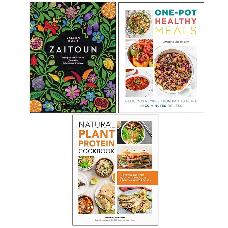 Zaitoun (HB), Natural Plant Protein Cookbook, One Pot Healthy Meals 3 Books Set - The Book Bundle