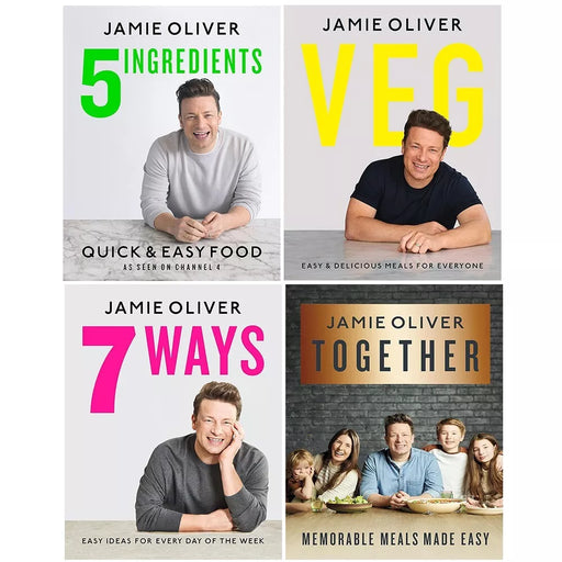 Jamie Oliver Collection 4 Books Set 7 Ways,Ultimate Veg,Together, 5 Ingredients - The Book Bundle