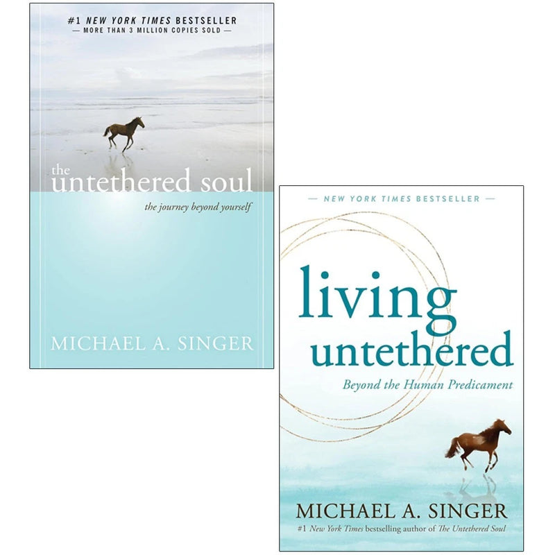 Collection of two paperback books by Michael A. Singer, The Untethered Soul and Living Untethered, featuring spiritual and non-fiction themes.