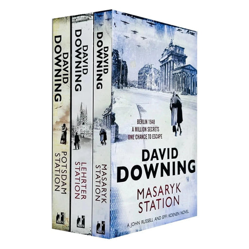John Russell WWII Spy Thrillers 4-6 Collection 3 Books Set by David Downing (Potsdam Station, Lehrter Station, Masaryk Station) - The Book Bundle