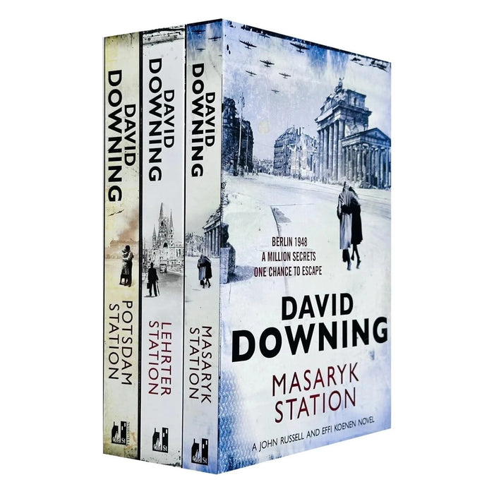 John Russell WWII Spy Thrillers 4-6 Collection 3 Books Set by David Downing (Potsdam Station, Lehrter Station, Masaryk Station) - The Book Bundle