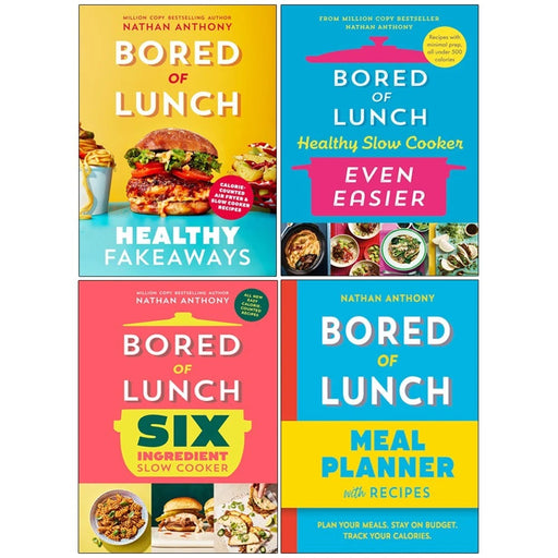 Four-book collection set by Nathan Anthony titled Bored of Lunch, featuring non-fiction mixed format books with colorful covers.