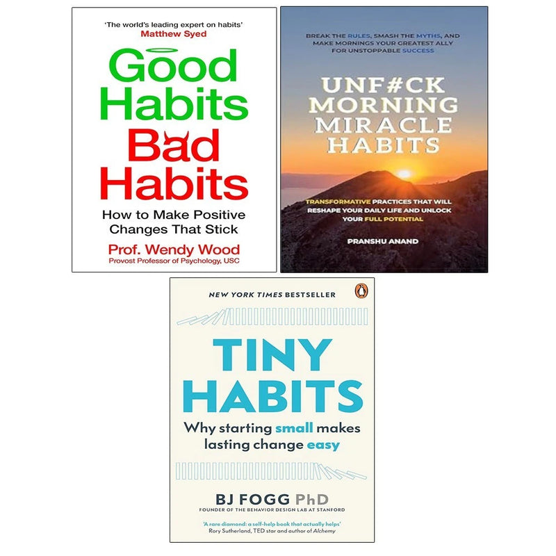 Good Habits, Bad Habits, Tiny Habits, UnF#ck Morning Miracle Habits 3 Books Set - The Book Bundle