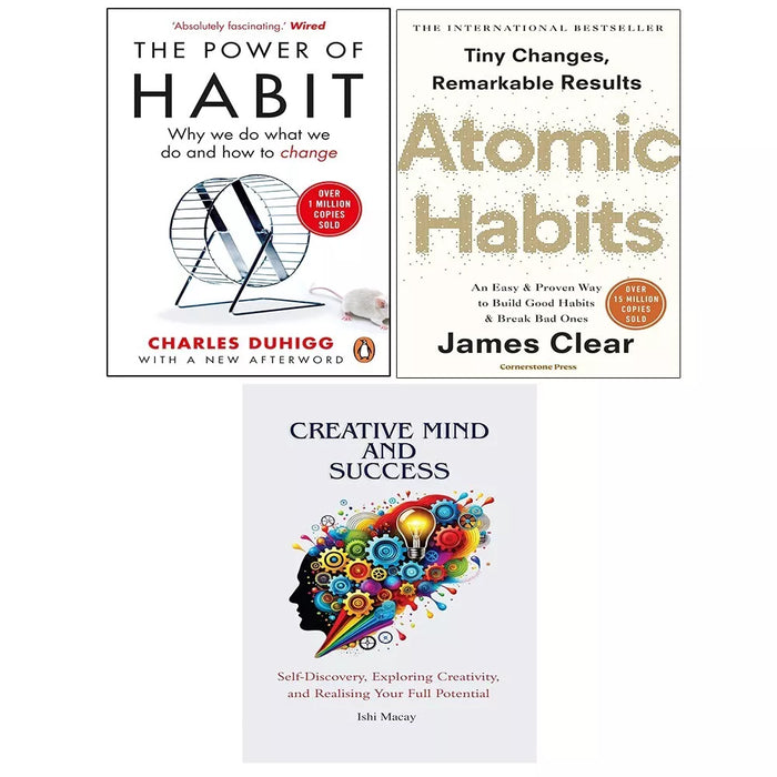 Creative Mind And Success, Atomic Habits James Clear, Power of Habit 3 Books Set - The Book Bundle