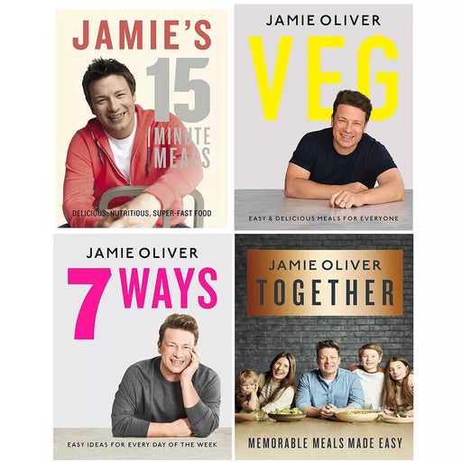 Jamie Oliver Collection 4 Books Set 7 Ways,Ultimate Veg,Together,15-Minute Meals - The Book Bundle