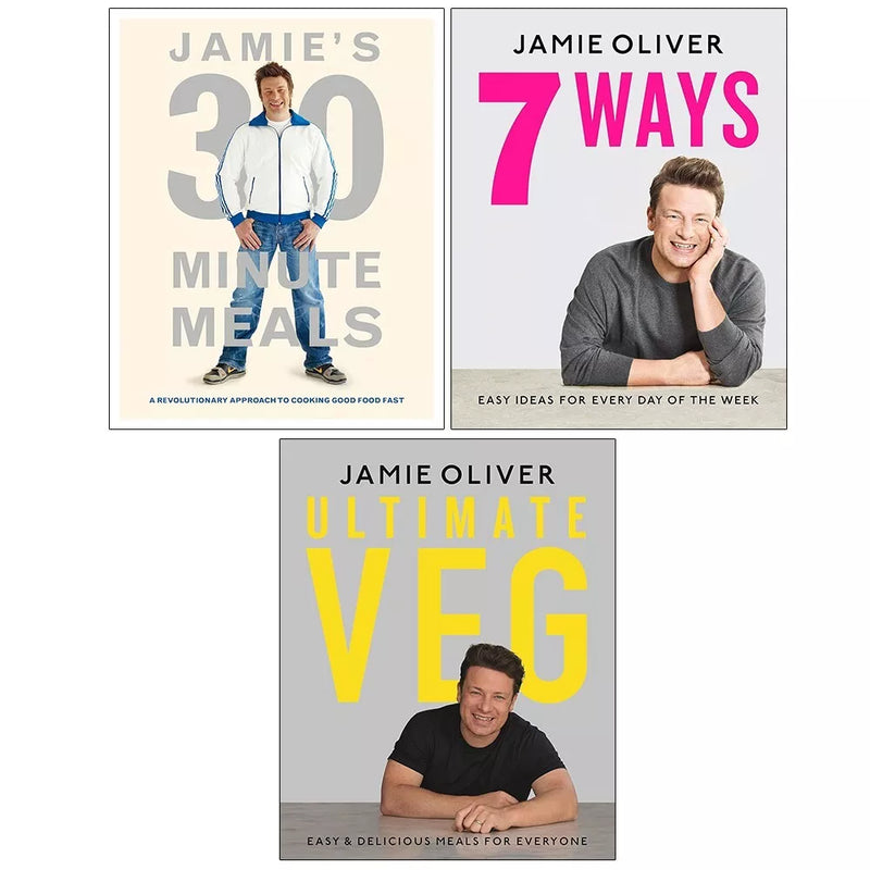 Jamie Oliver Collection 3 Books Set Jamie's 30-Minute Meals, Ultimate Veg - The Book Bundle