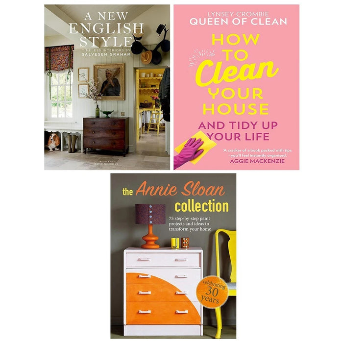 Annie Sloan (HB), A New English Style,How To Clean Your House HB 3 Books Set - The Book Bundle