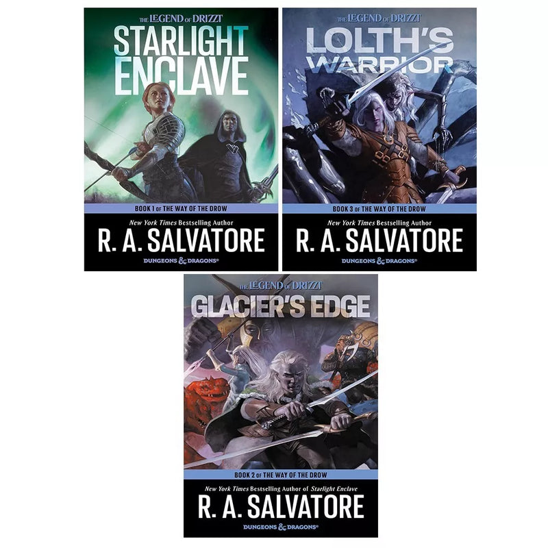 Way of the Drow Series Collection 3 Books Set by R. A. Salvatore Starlight Encla - The Book Bundle