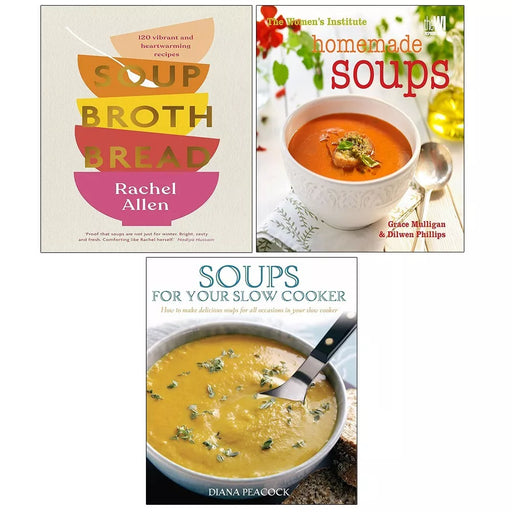 Soup Broth Bread, Soups for Your Slow Cooker, Women Institute 3 Books Set - The Book Bundle