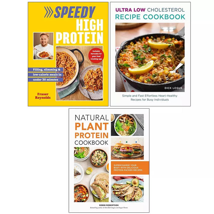 Speedy High Protein,Natural Plant Protein Cookbook,Ultra Low Cholesterol 3 Books Set - The Book Bundle