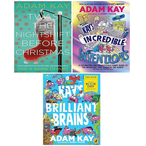 Adam Kay Collection 3 Books Set Kays Brilliant Brains, Twas Nightshift Before - The Book Bundle