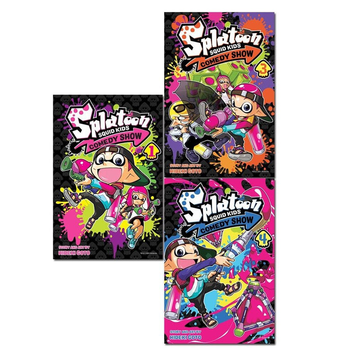 Splatoon Squid Kids Comedy Show Series 3 Books Set by Hideki Goto Vols. 1, 3, 4 - The Book Bundle
