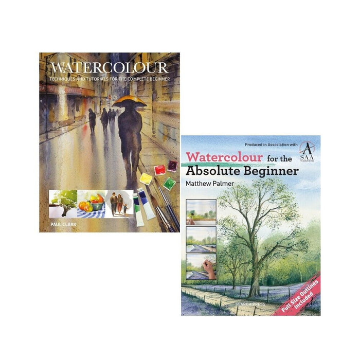Art Techniques & Absolute Beginner Art 2 Books Collection Set Watercolour - The Book Bundle