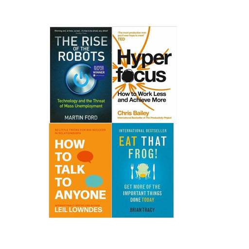 Rise of the Robots, Hyperfocus, How to Talk & Eat That Frog 4 Books Set - The Book Bundle